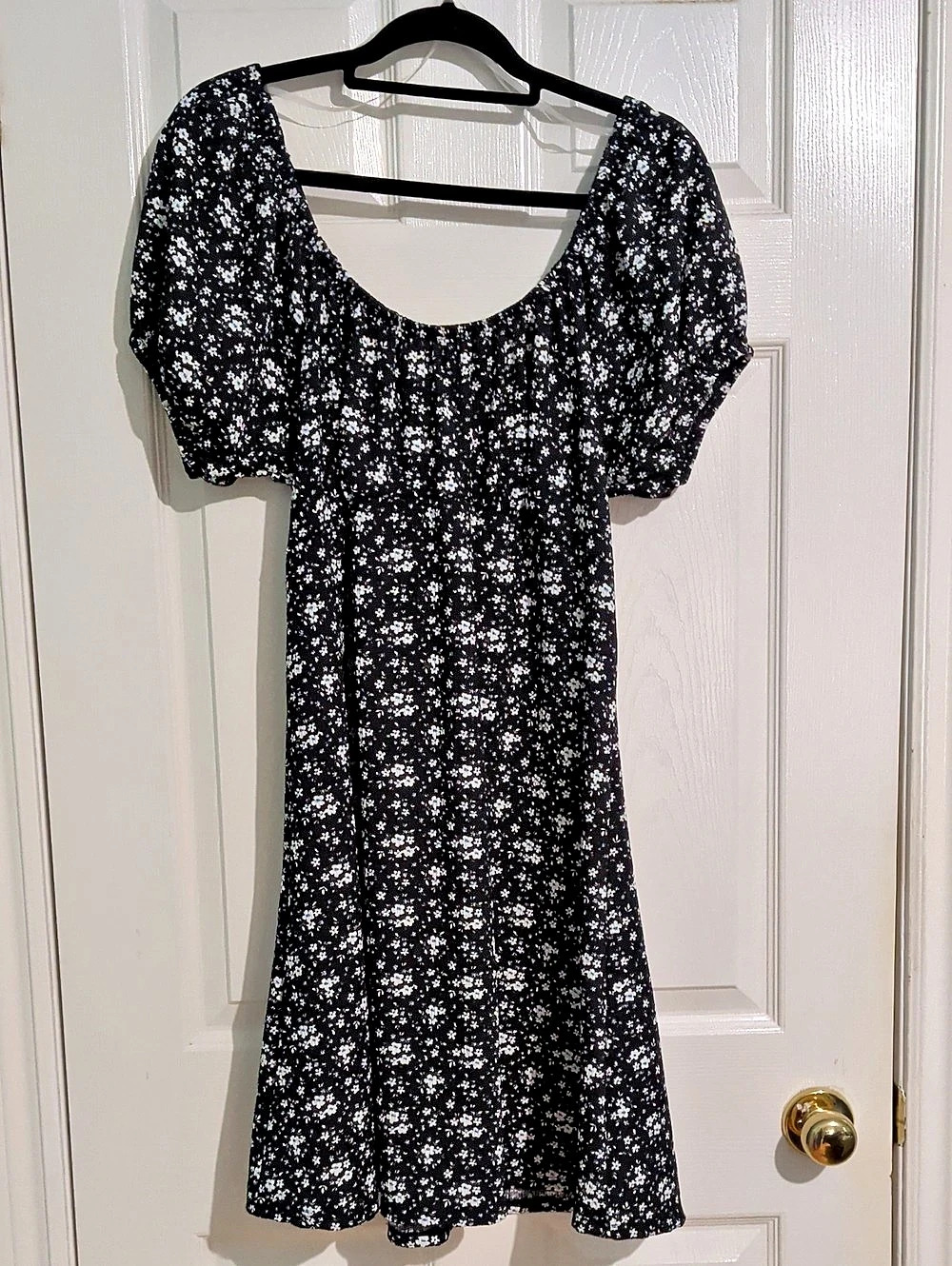Floral Mini Dress in Black & White Like New